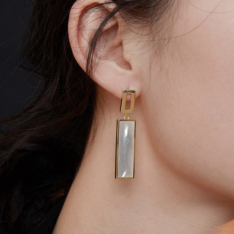 Wholesale colorful rectangular long ear clips earrings
