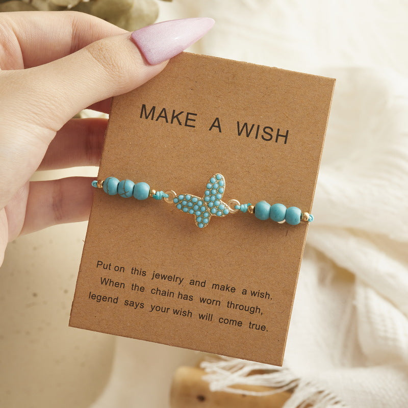 Wholesale turquoise bracelet creative turtle turquoise  adjustable woven bracelet