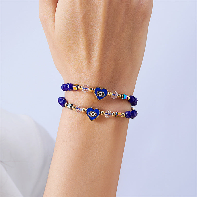 Wholesale Two Pack Love Blue Eyes Devil Eye Bracelets ACC-BT-Gangm014