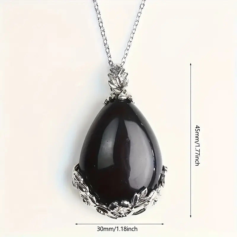 Wholesale Natural Amethyst Crystal Pendant Hexagonal Point Yoga Pendulum Retro Lace Water Drop Charm