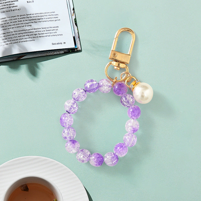 Portachiavi colorato con perline di cristallo acrilico all'ingrosso