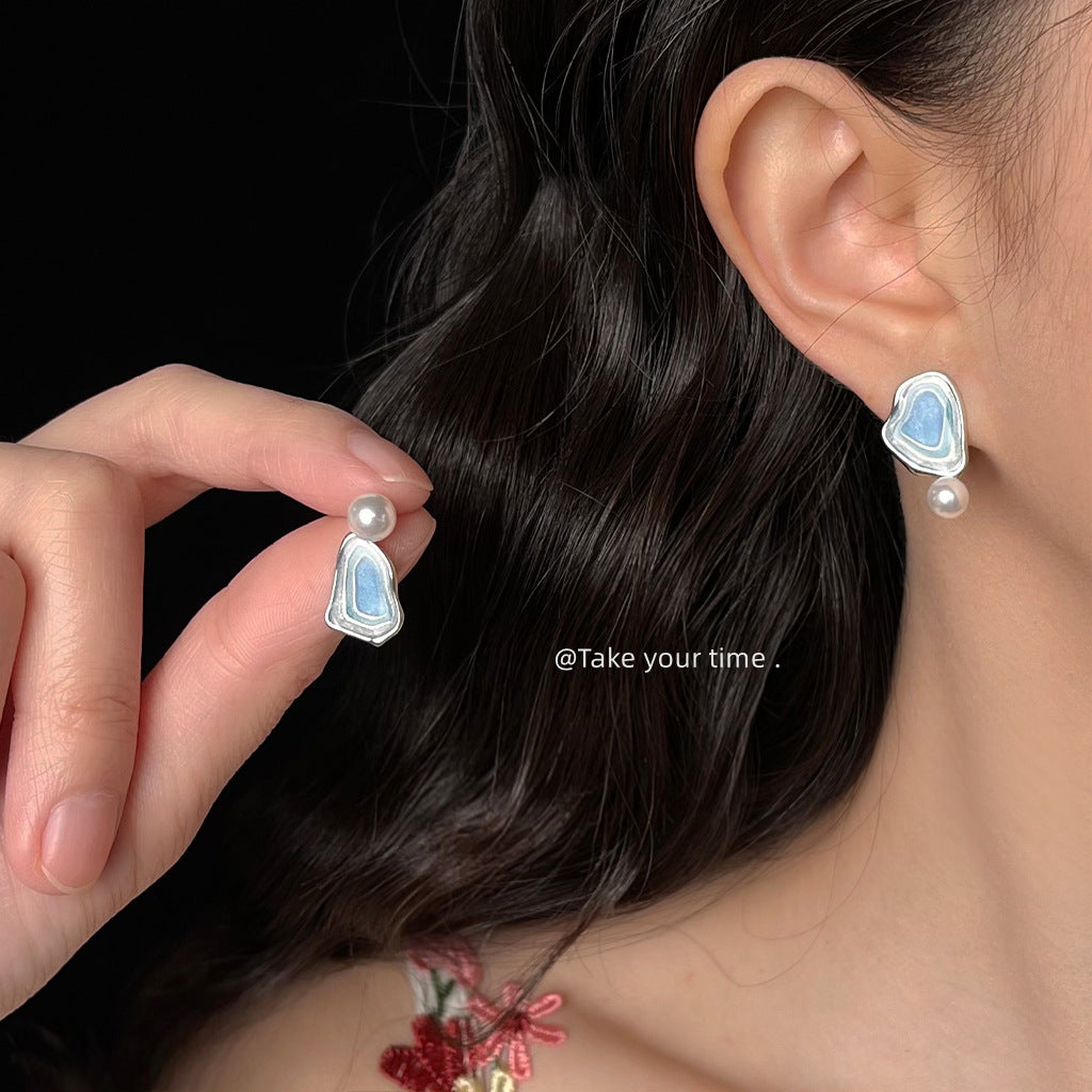 Wholesale Enamel Dropping Glaze Asymmetric Original Earrings