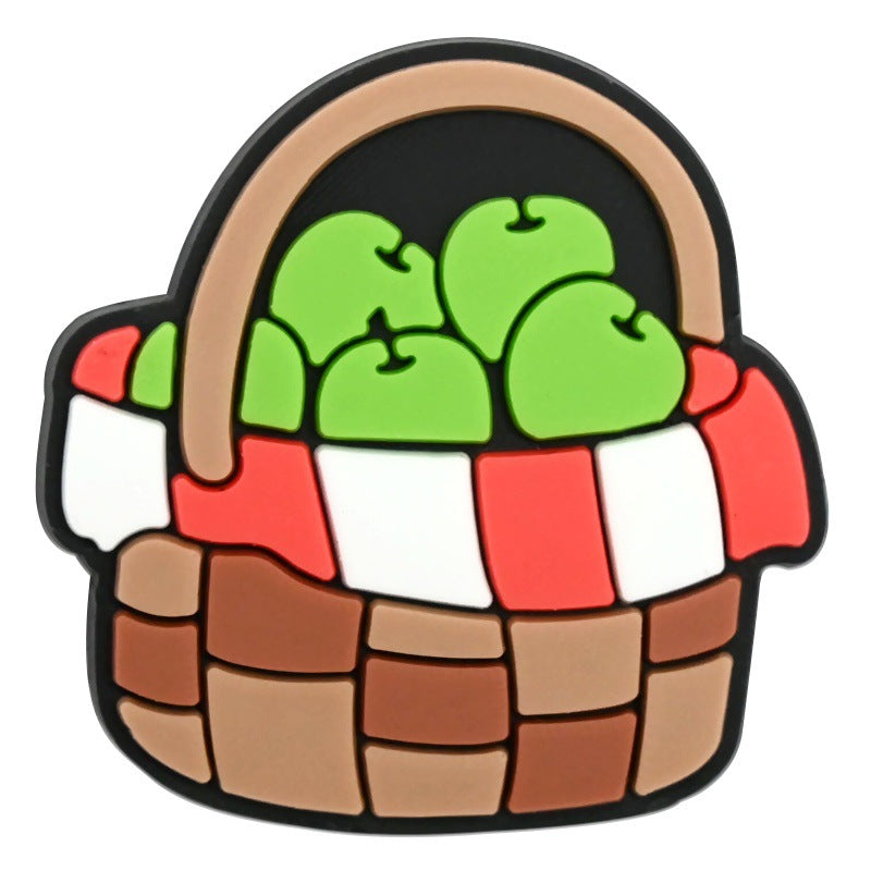 Wholesale Random 100pcs  Spring Picnic Series  PVC Soft Rubber Shoe Buckle Decoration