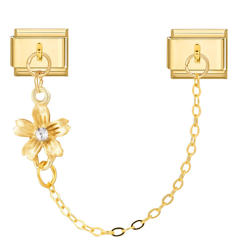 Wholesale 9mm Italian Charm Starter Bracelets DIY Double Hanger Stainless Steel Composable Bracelet