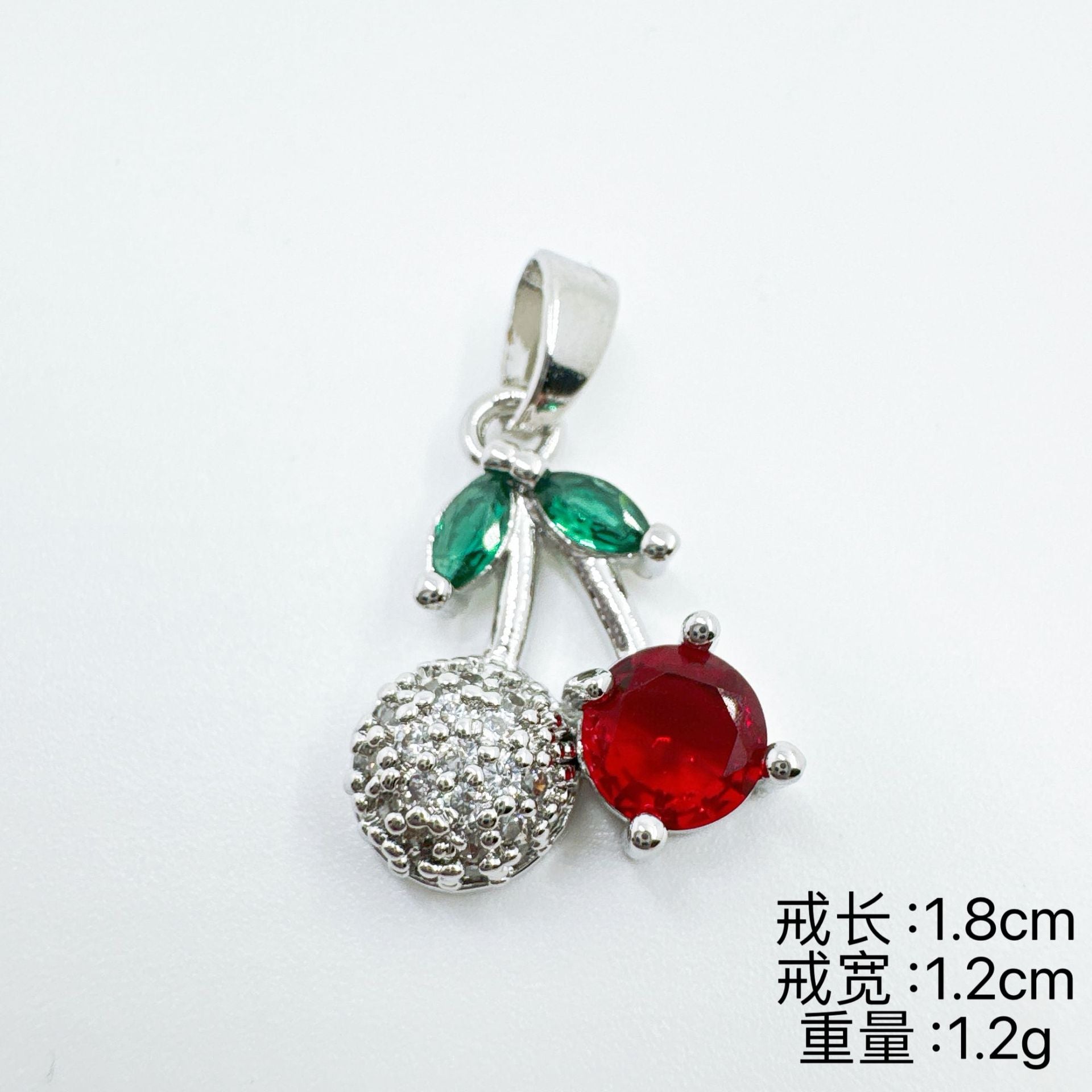 Wholesale Trendy Cherry Pendant Necklace,  Gold Plated Copper Zircon Jewelry Accessory