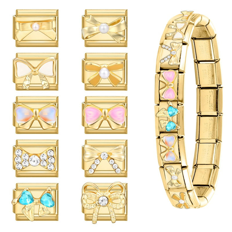 Wholesale Italian Charm Bracelet 9mm DIY Splicing Cute Creative Stainless Steel Composable Bracelet