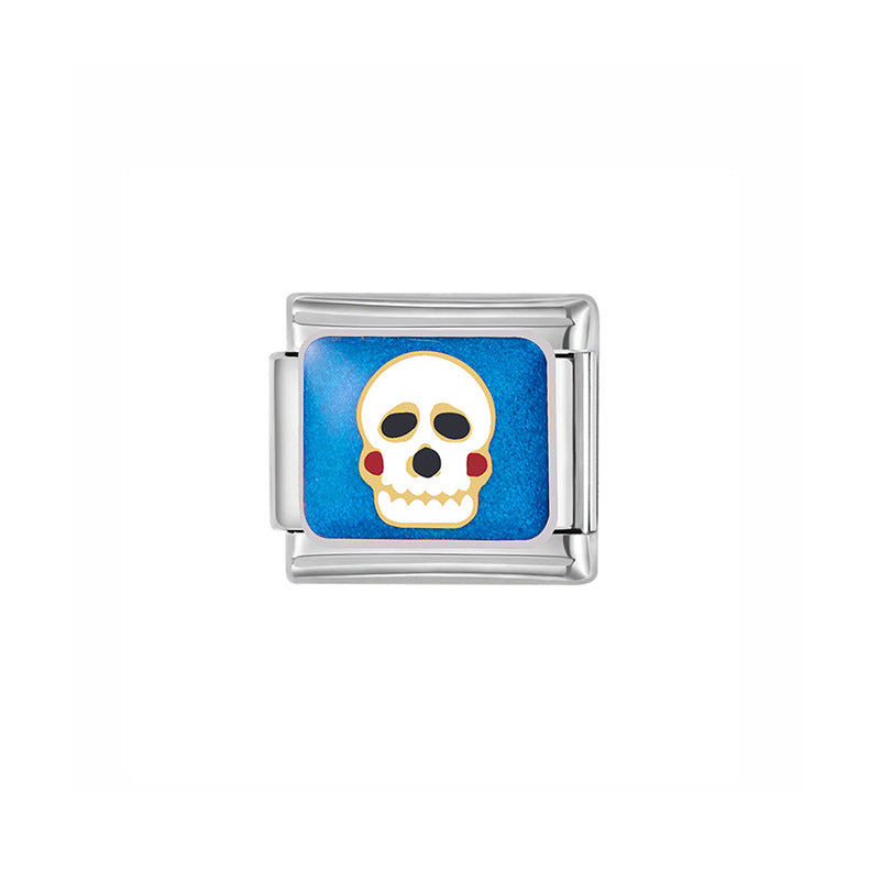 Wholesale Italian Charm Bracelet 9mm DIY Splicing Cute Ghost Stainless Steel Composable Bracelet