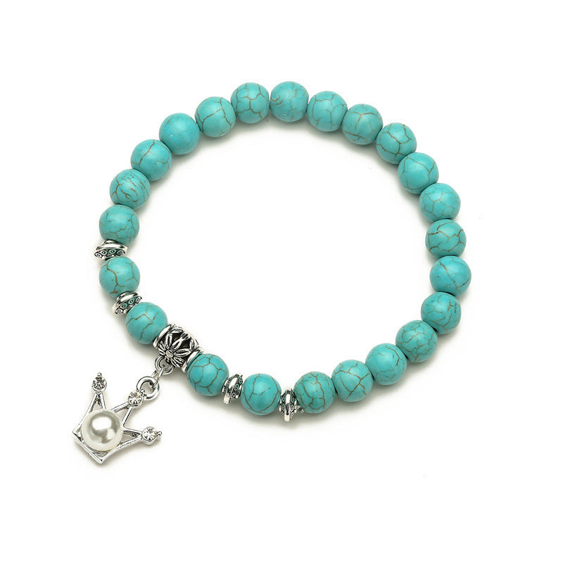 Wholesale Vintage Bracelet Set Turquoise Bracelet Cross Natural Stone Beads ACC-BT-Changx007