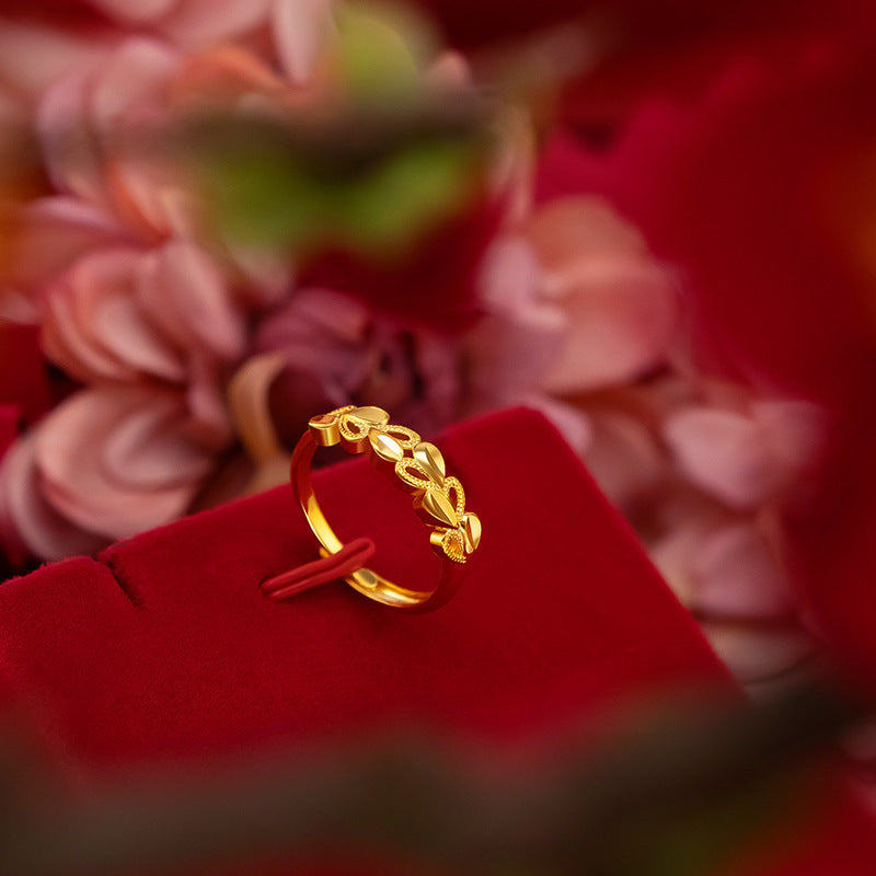 Wholesale Brass Gold Plated Heart Ring ACC-RS-WanXi013