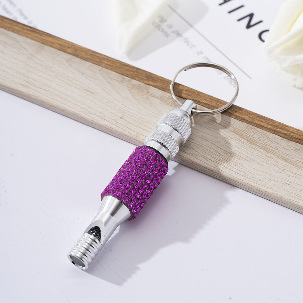 Wholesale Rhinestone Aluminum Whistle Outdoor Keychain ACC-KC-ZhiYa033