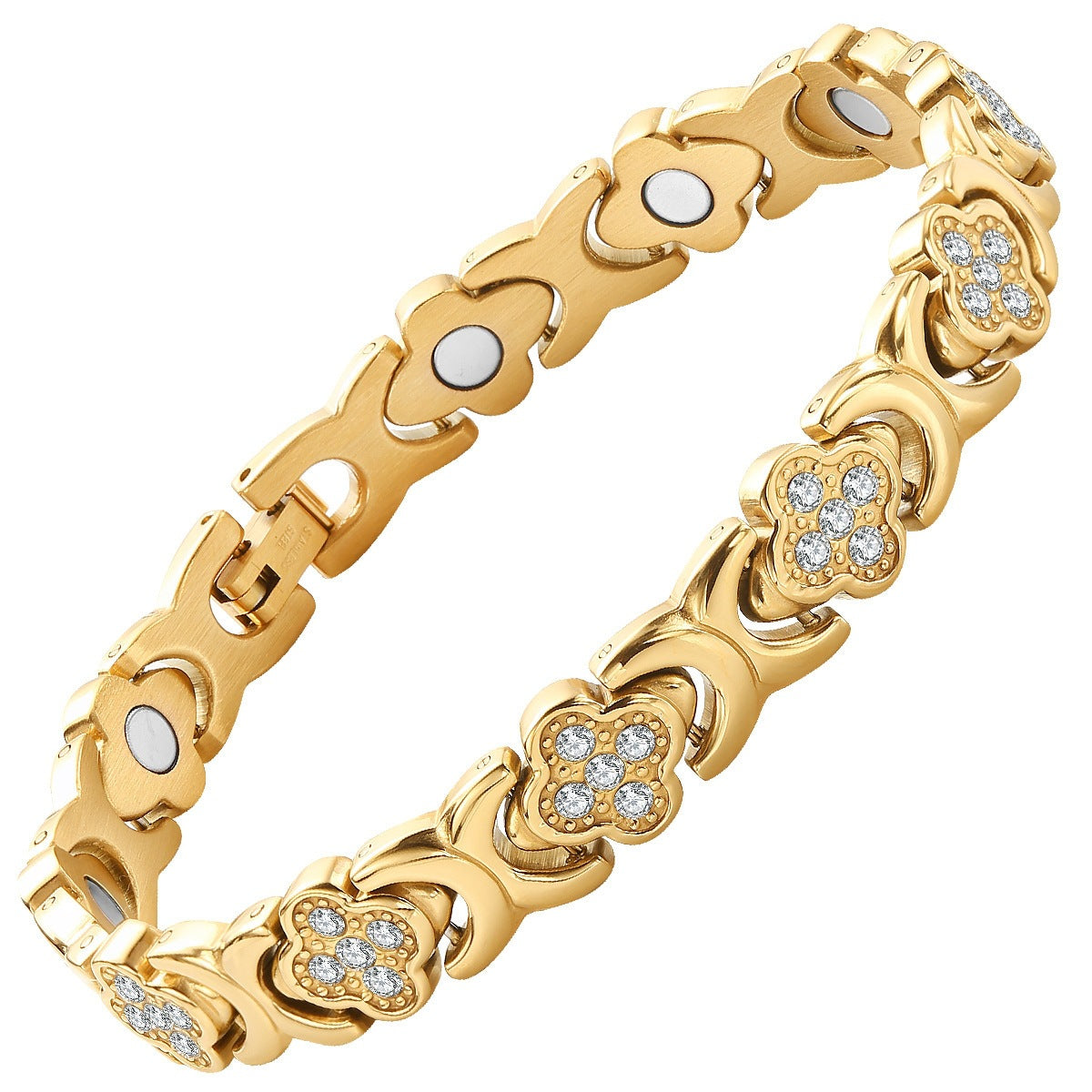Wholesale Rose gold magnetic copper fashion minimalist accessory titanium steel bracelet delicate small jewelry for girls