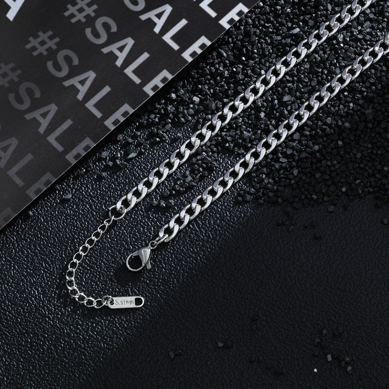 Wholesale Titanium Steel Cuban Necklace Men's Necklace Clavicle Chain ACC-NE-Meihun008