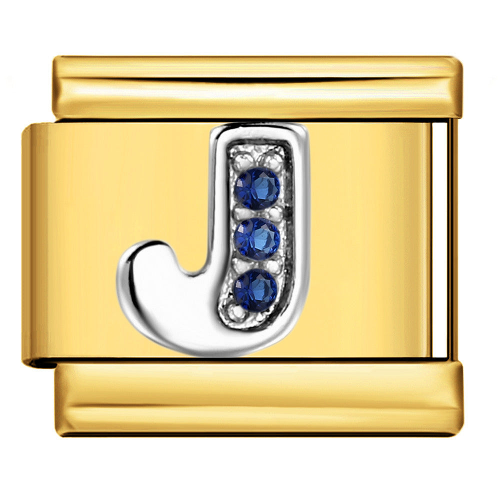 Wholesale 9mm Italian Charm Starter Bracelets DIY Letter Single Section Creative Stainless Steel Composable Bracelet