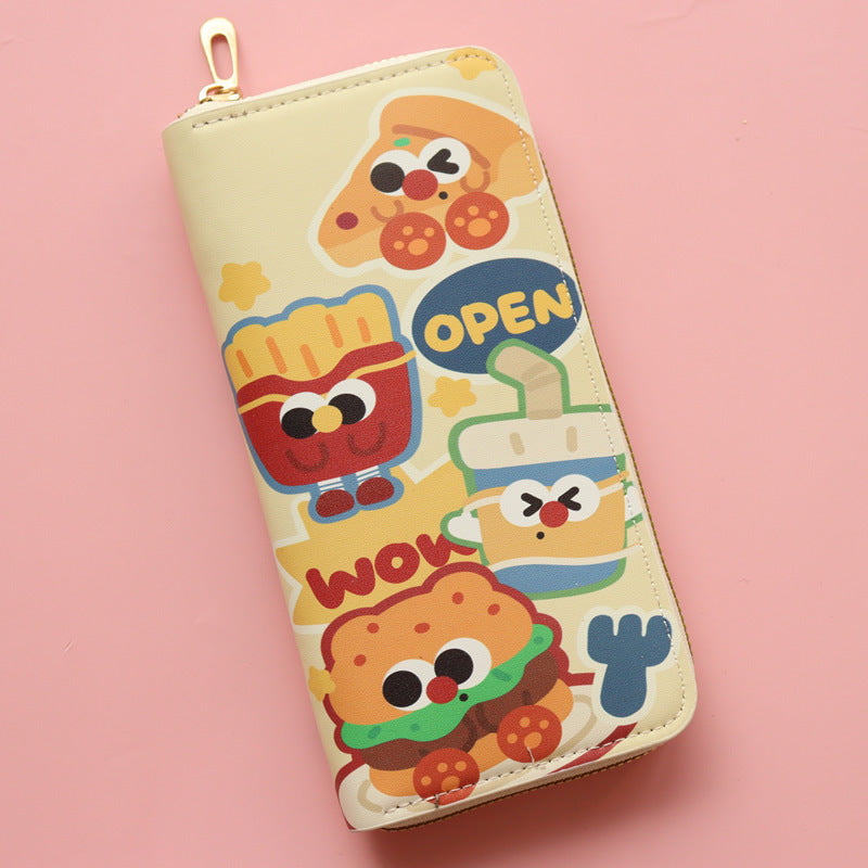 Wholesale Cute Cartoon Hamburger Pattern Long Zipper Wallet ACC-WT-Jumei001