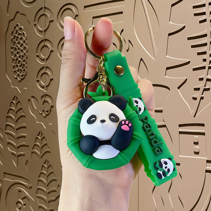 Wholesale Cute Panda Cartoon Keychain Chengdu Souvenir Gift Boutique Car Key Accessory