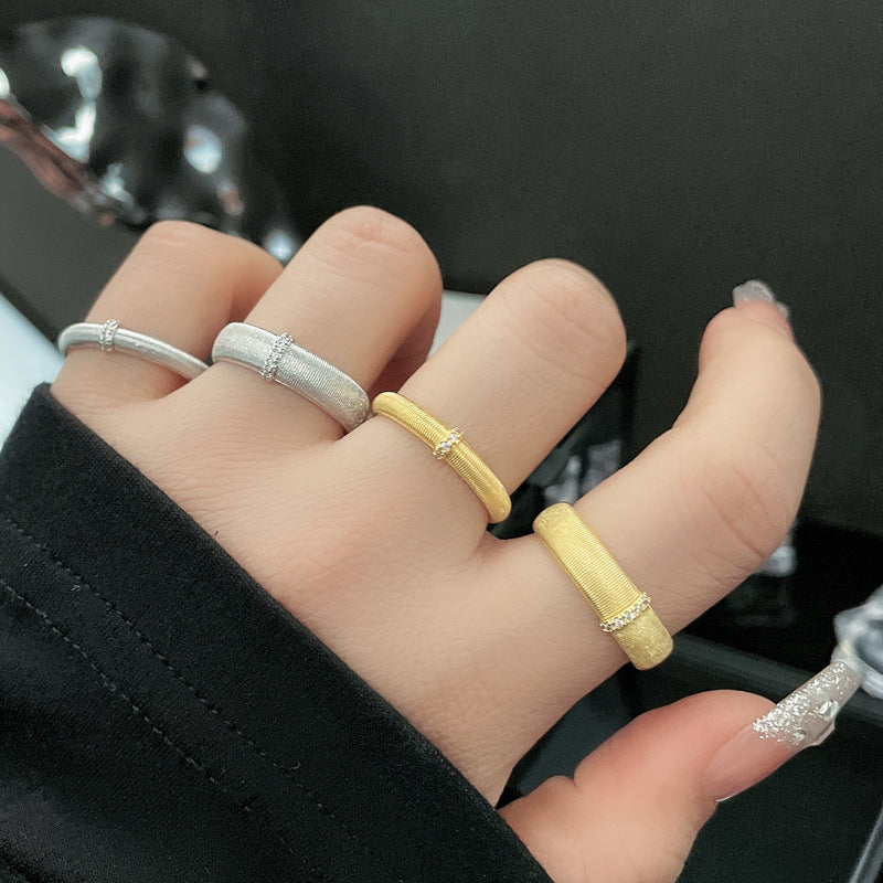 Wholesale Light Luxury Satin Wire-drawing Open Ring