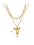Wholesale  Stainless steel bow chain 18k gold double layer stacked wearing necklace