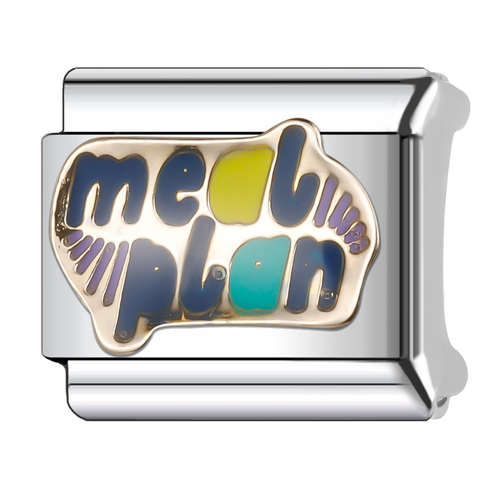 Wholesale Italian Charm Bracelet 9mm DIY Splicing English Stainless Steel Composable Bracelet