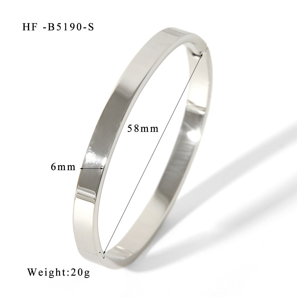Wholesale Classic Stainless Steel Gold Plated Ladies Bracelet 18K Mirror Polished Jewelry Accessory