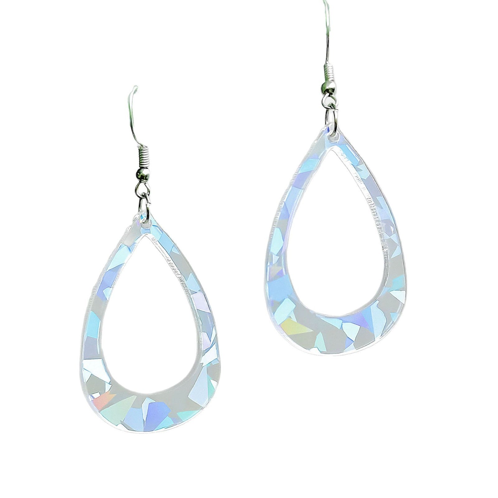 Wholesale Acrylic earrings geometric teardrop-shaped transparent earrings