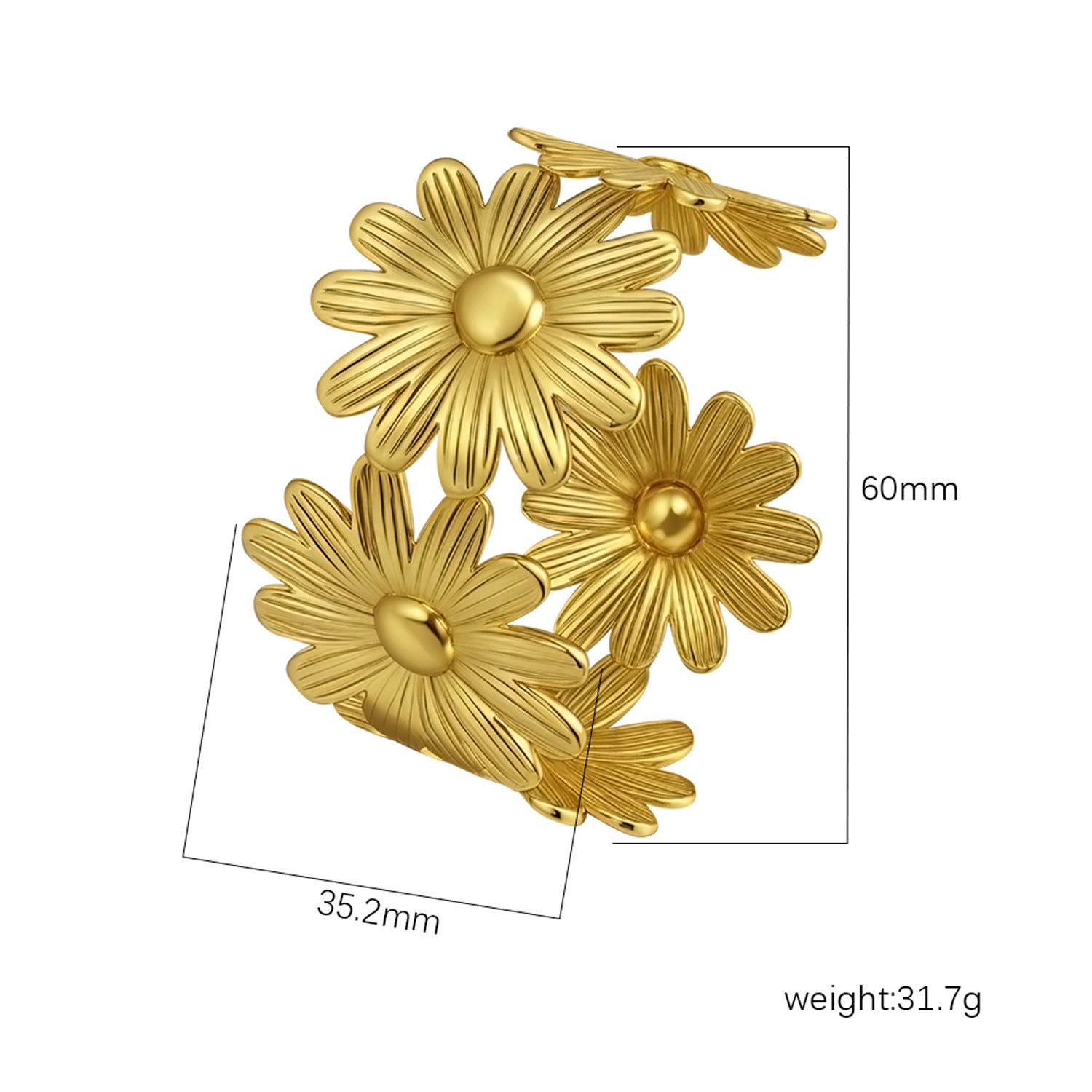 Wholesale Stainless Steel Open C Shape Bangle 18K Gold Plated Fashion Jewelry for Gift Boutique Resale