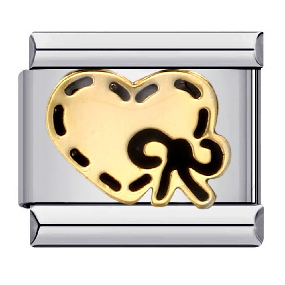 Wholesale Italian Charm Bracelet 9mm DIY Splicing Removable English Combination Stainless Steel Composable Bracelet