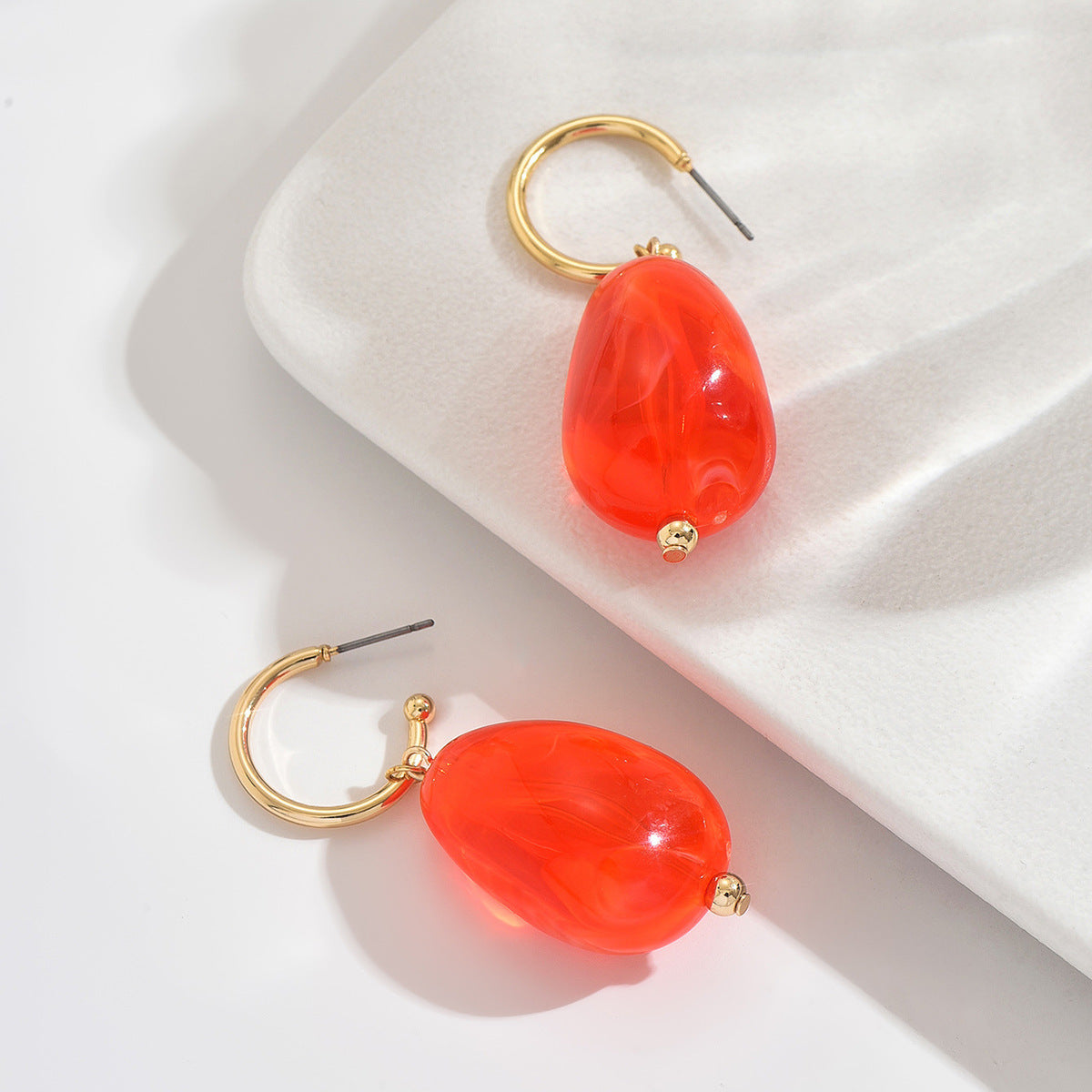 Wholesale Ethnic Style Drop Earrings Resin Teardrop Tassel Jewelry Accessory Party Gift