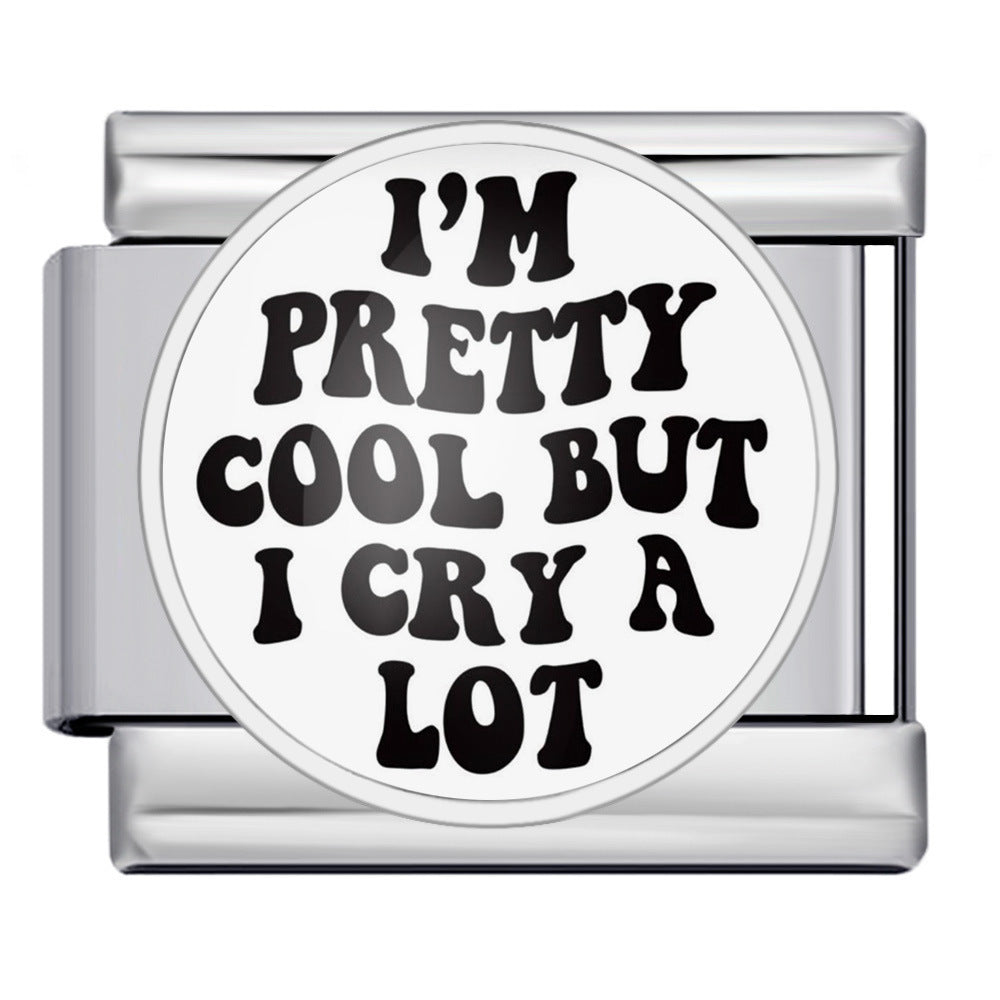 Wholesale 5pcs Italian Charm Bracelet 9mm DIY Image-designed heart-shaped round Creative Stainless Steel Composable Bracelet