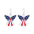 Wholesale  Independence Day earrings  personality red white blue diamond flag USA five-pointed star earrings