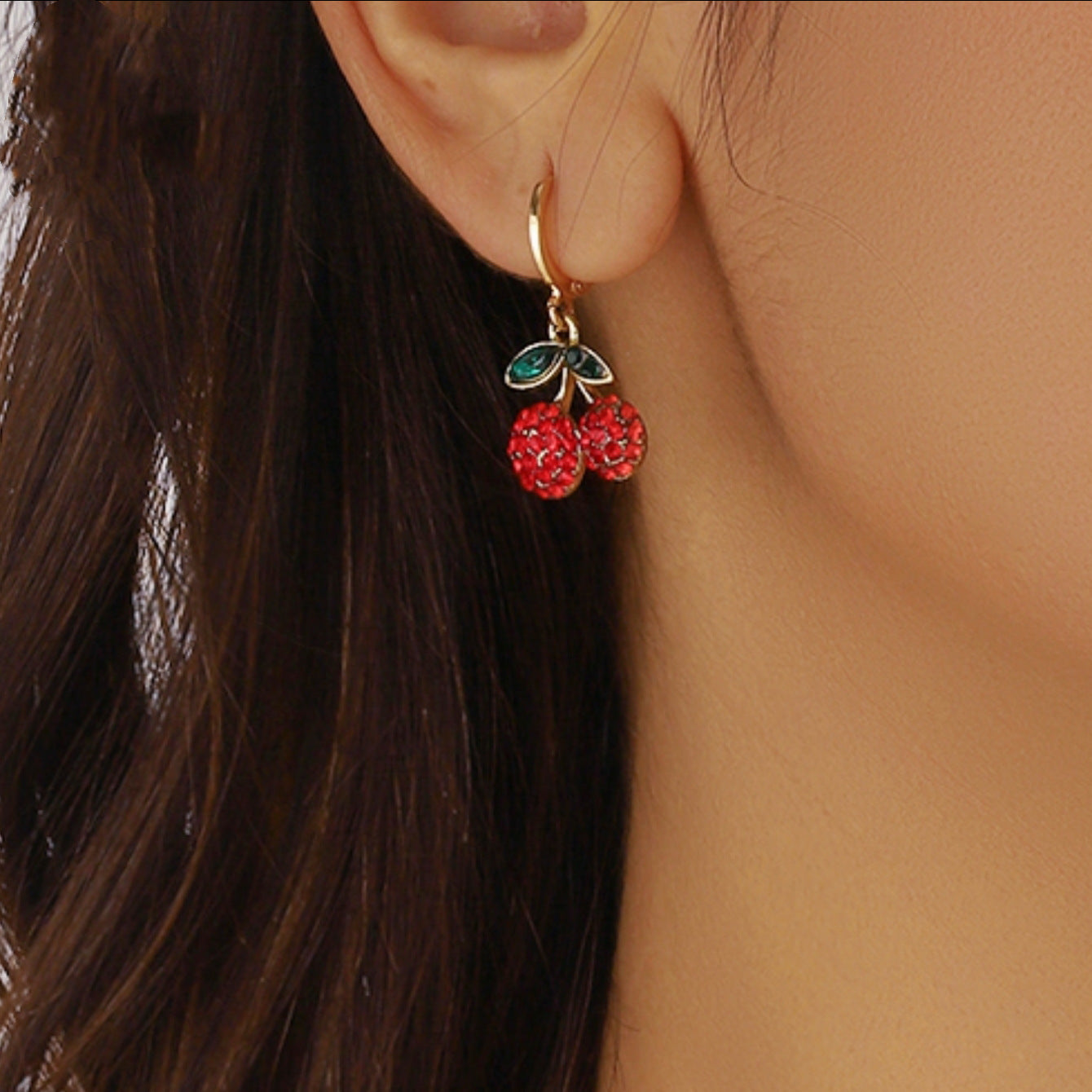 Wholesale  red cherry strawberry fruit earrings