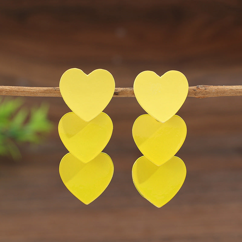 Wholesale Fairy Style Heart Splicing Long Alloy Earrings - Trendy Jewelry Accessory