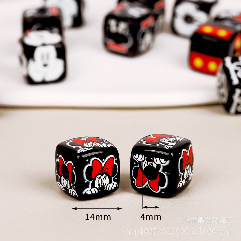 Wholesale random 10pcs  Cartoon Black  Focal Beads DIY Bead Accessories ACCVIP