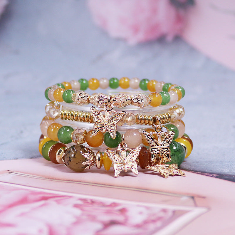 Wholesale Bohemian Multi-layered Butterfly Crystal Bracelet ACC-BT-NaiHong011