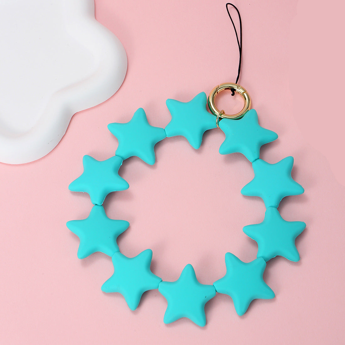 Wholesale Colorful Silicone Star Cute Wristlet Keychain