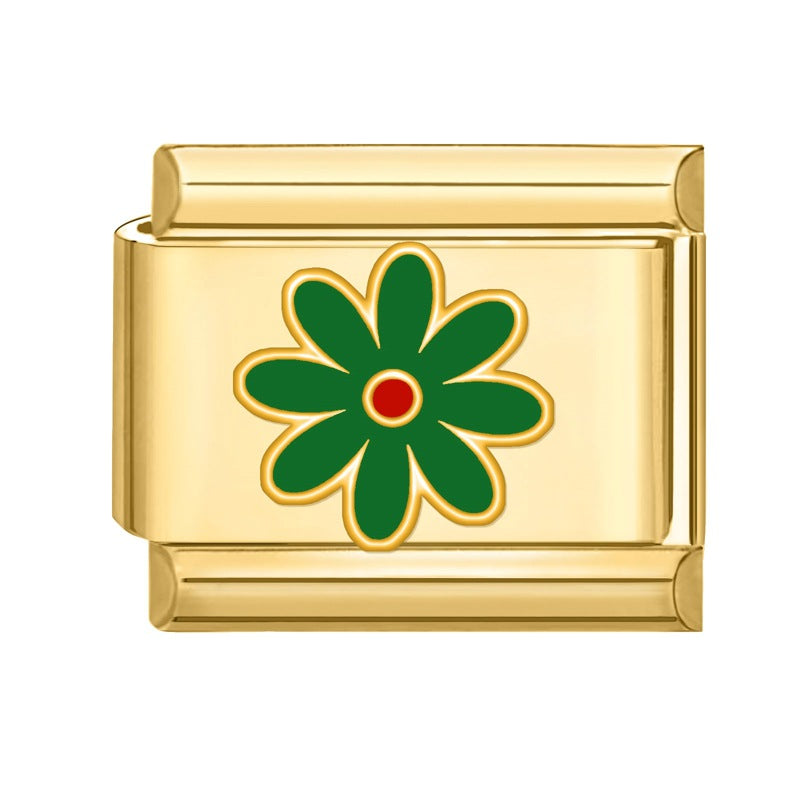 Wholesale 9mm Italian Charm Starter Bracelets DIY Flower Series Stainless Steel Composable Bracelet