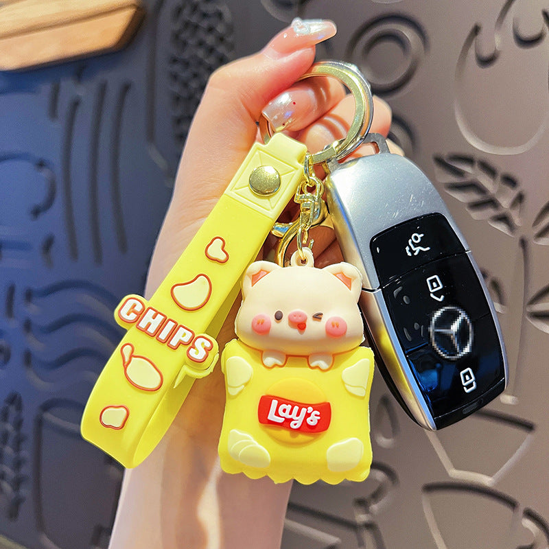 Wholesale Cartoon Pig Panda PVC Soft Glue Keychain ACCVIP-KC-HangLi001
