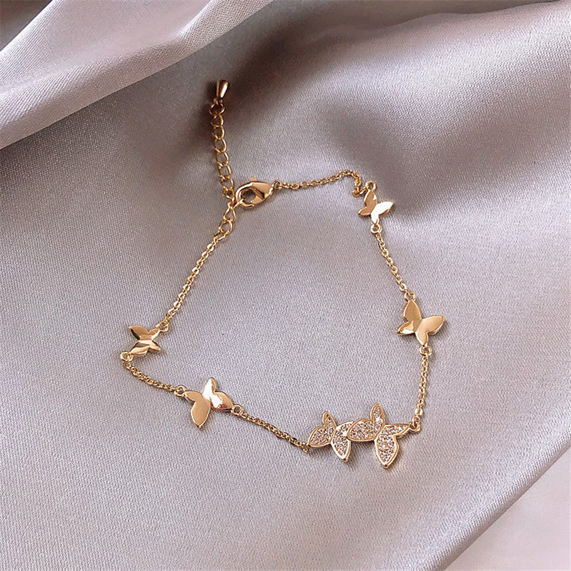 Wholesale Diamond Petal Butterfly Bracelet