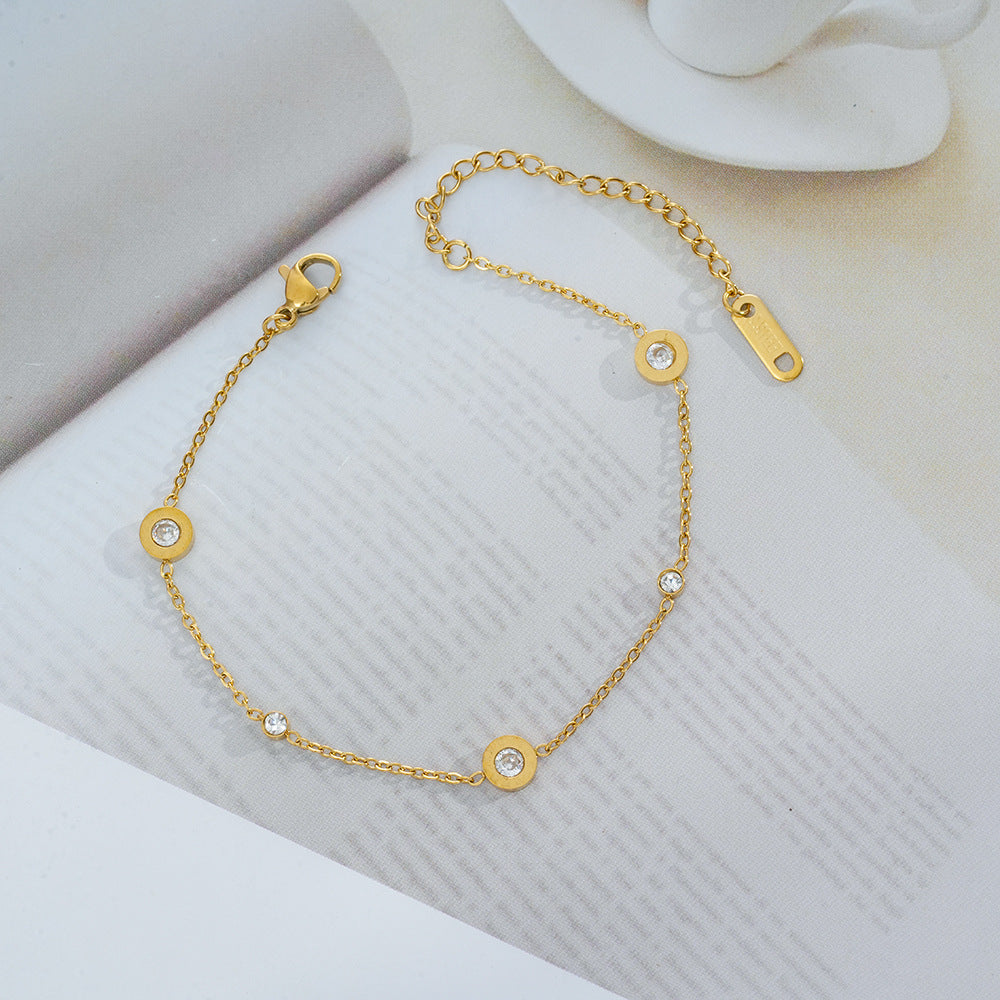 Wholesale Fashion Titanium Steel Roman Letter Bracelet Electroplated Boutique Jewelry