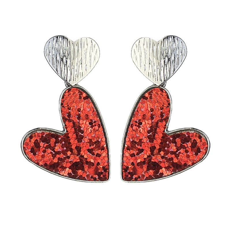 Wholesale 2 Pairs/pack Valentine's Day Double Heart Symmetrical Earrings ACC-ES-HY204