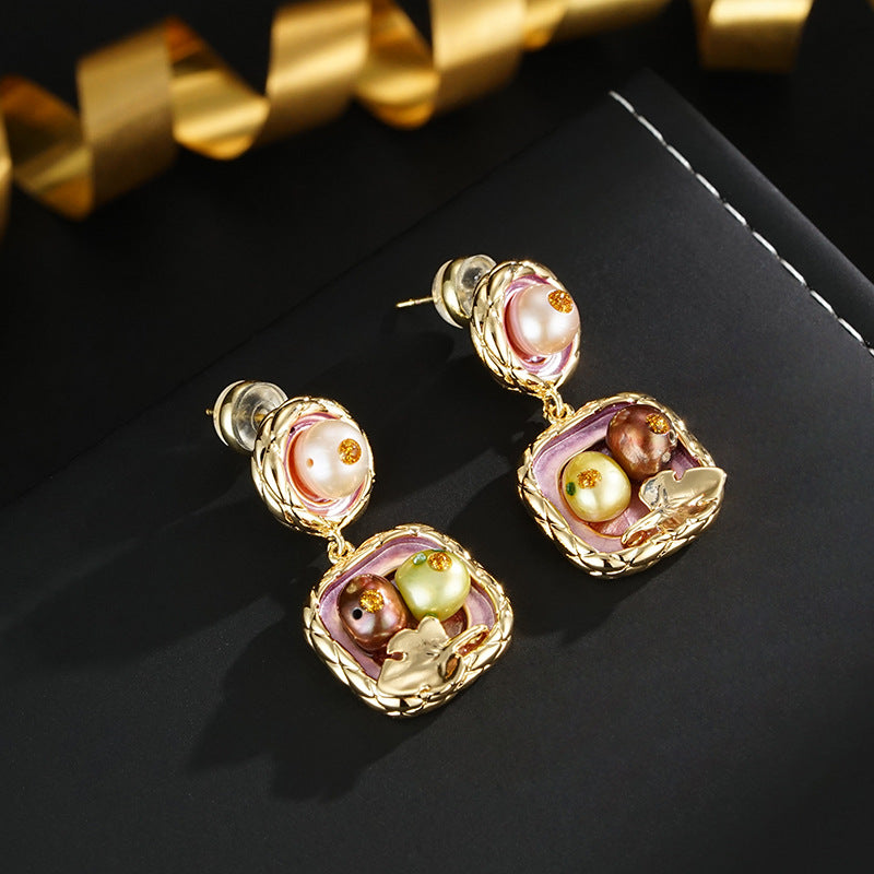 Wholesale Natural Freshwater Pearl Earrings  Long Tassel Earrings