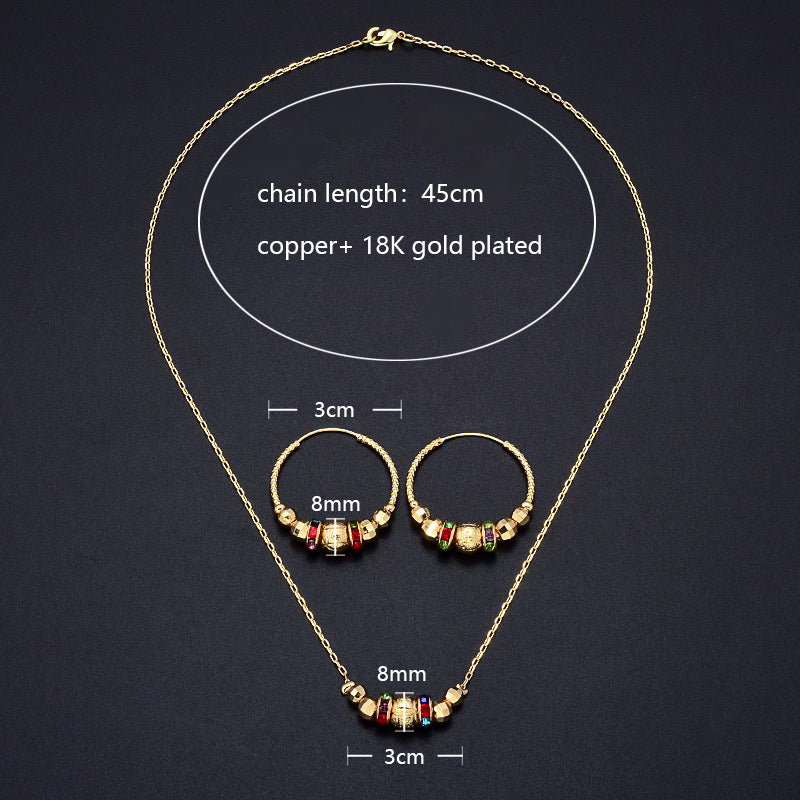 Wholesale Bohemian Colored Beads Jewelry Earrings Necklace Sets ACC-NE-MoCai002