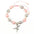 Wholesale Stainless Steel Pendant Pink Beads Diamond Ball Woven Bracelet