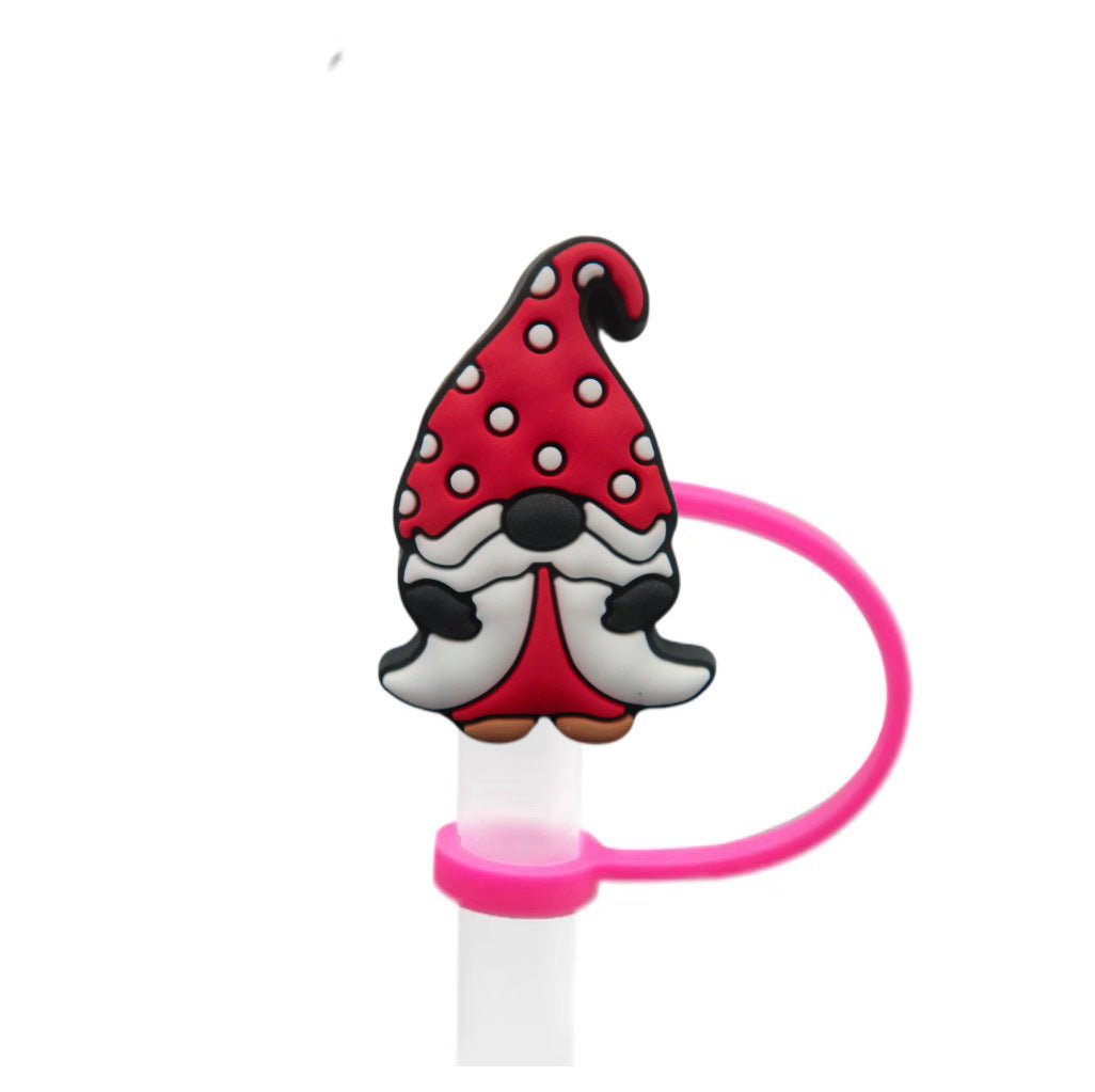 Wholesale 10pcs Christmas Series Cute Cartoon Party  Straw Cover Straw Tube Cap