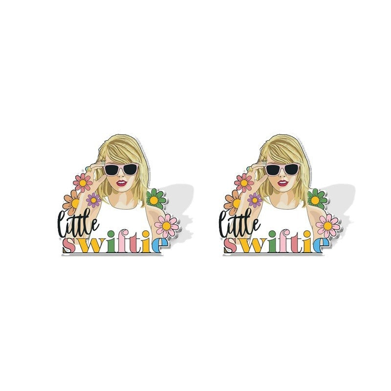 Wholesale Musician Cartoon Heat Shrinkable Resin Earrings ACCVIP-ES-XiangLian008