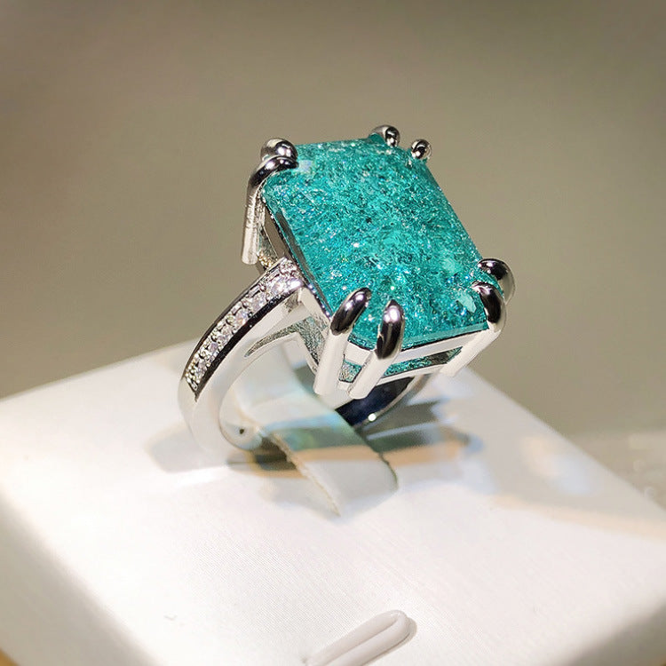 Wholesale  Ice Flower Gem Ring Fashion Cubic Zirconia Stone Ring