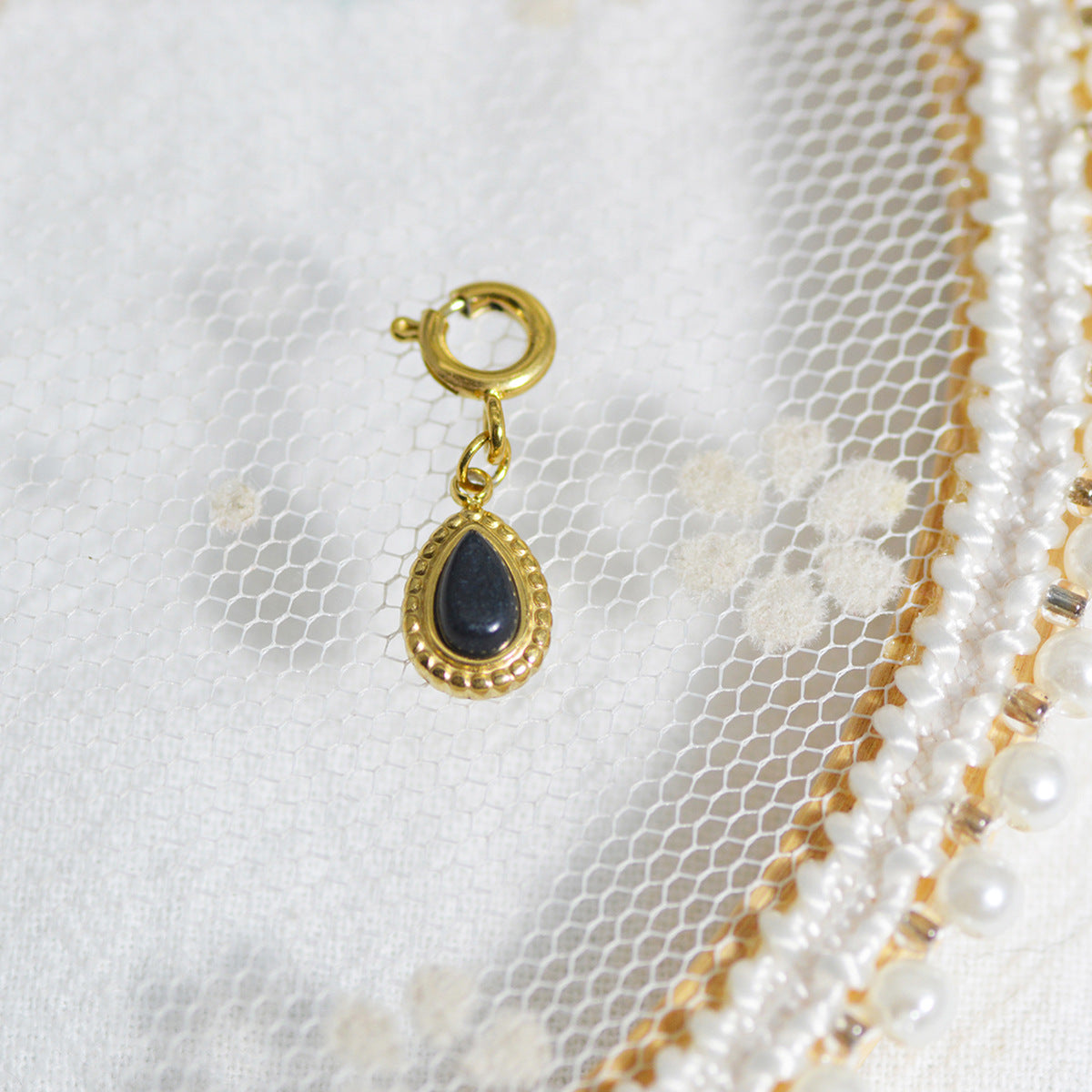 Wholesale Vintage Titanium Steel Necklace DIY Removable Pendant Natural Stone Clavicle Chain ACC-NE-Yachan002