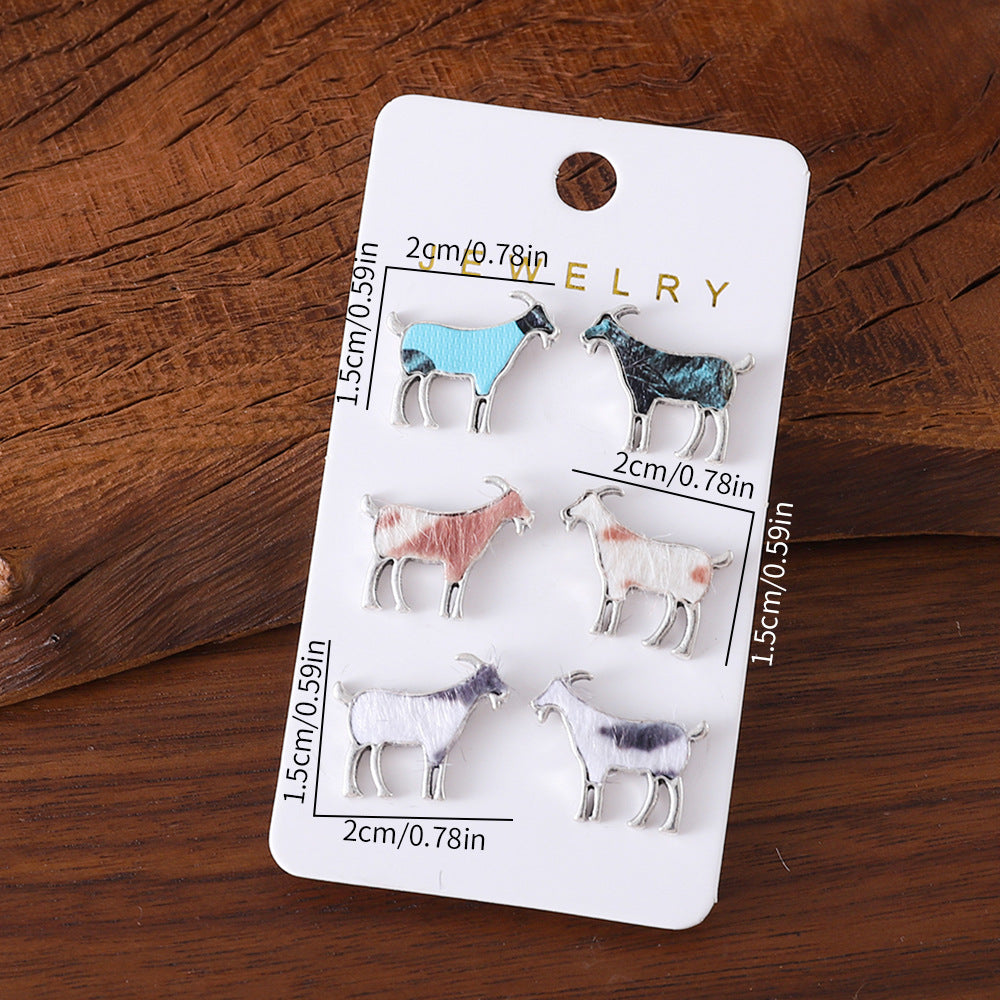 Wholesale Cow Sheep and Horse Spotted Alloy Earrings