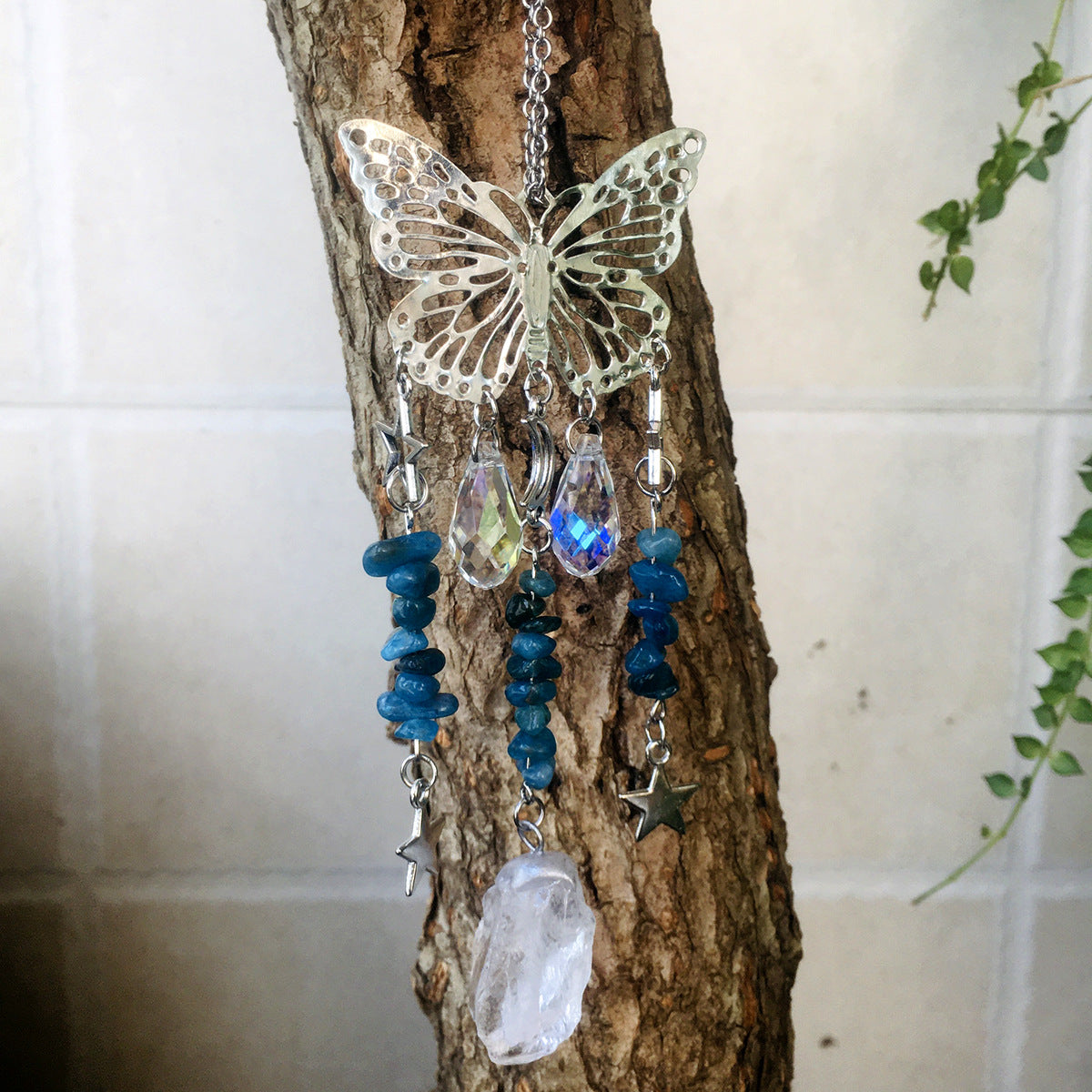 Wholesale Butterfly Energy Gravel Sun Catcher Wind Chime Crystal ACC-WS-RongGuan005