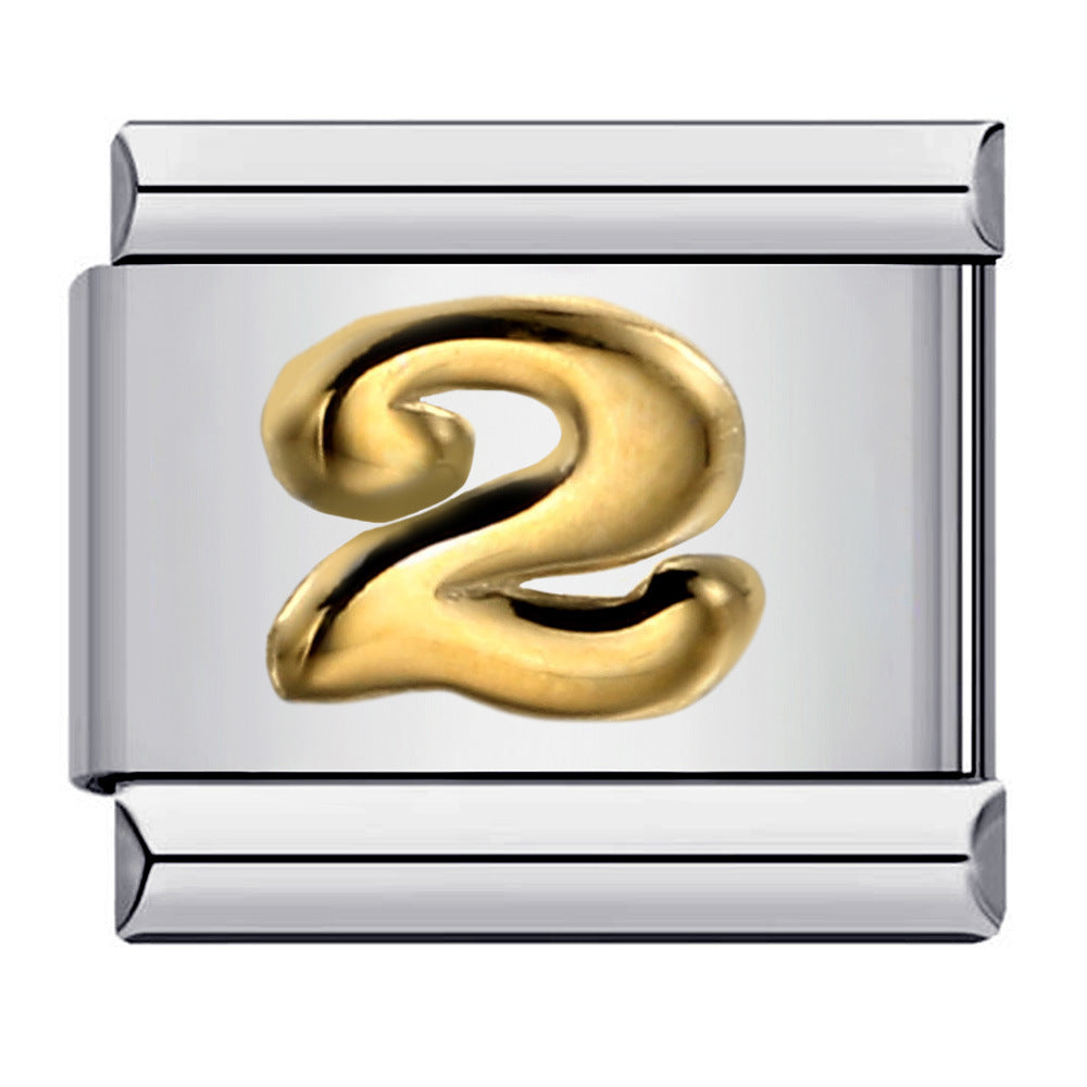 Wholesale Italian Charm Bracelet 9mm DIY Splicing Removable Arabic Numerals Stainless Steel Composable Bracelet