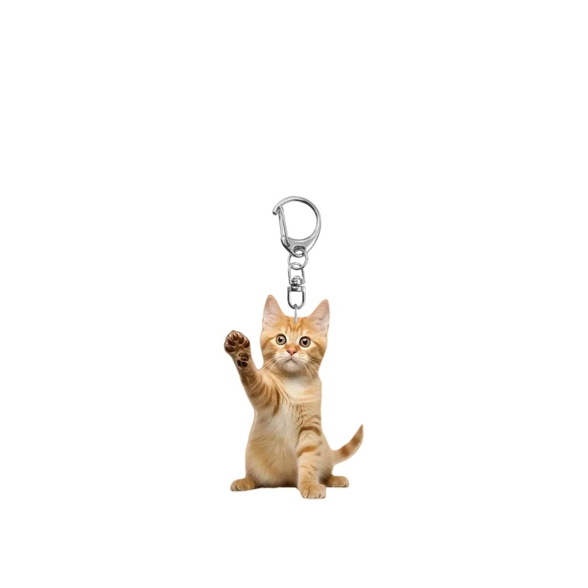 Wholesale Acrylic black and white tuxedo cat key chain double-sided design pet key ring ornament